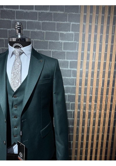 Dupont Classics Dupont Erkek Slim Fit 6 Drop Filafil Viskon Sivri Yaka Çift Yırtmaç Yelekli Takım Elbise Yeşil Dupont Classics Dupont Erkek Slim Fit 6 Drop Filafil Viskon Sivri Yaka Çift Yırtmaç Yelekli Takım Elbise Yeşil
