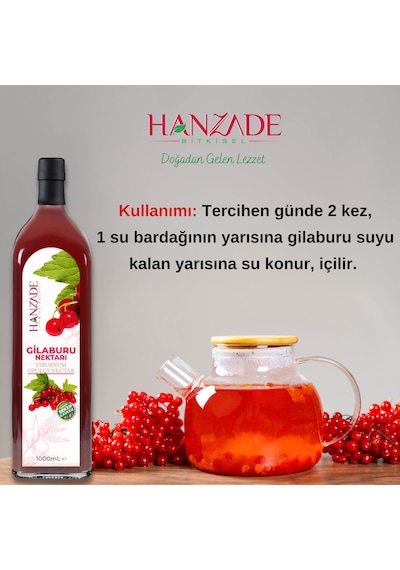 Hanzade Bitkisel Gilaburu Suyu Nektarı Şekersiz 3 x 1 L