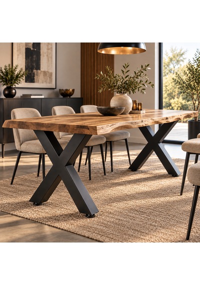 Evkolleksiyon X Tipi Metal Masa Ayağı 2 Li Takım 72x60 Cm 60x60 Profil Siyah