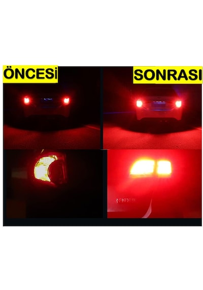 2 Adet 144 Led Kırmızı Renk 93 Tip Tek Duy Stop Ampulü