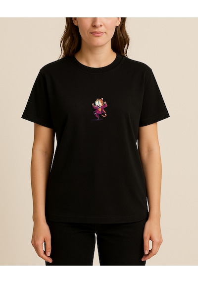 Hugo Boss Jokercat Baskılı T-shirt Siyah