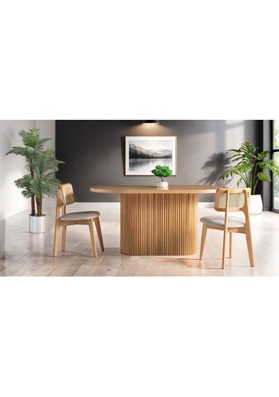 Panama İskandinav Natural Ahşap Masa Sandalye Takımı 80x160 Natural