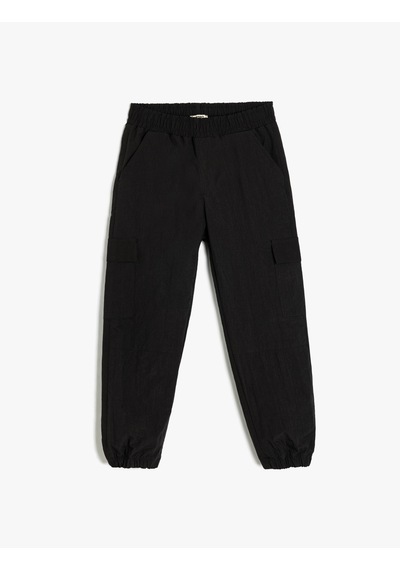Koton Beli Lastikli Cep Detaylı Jogger Pantolon Siyah 5wkb40085tw Siyah