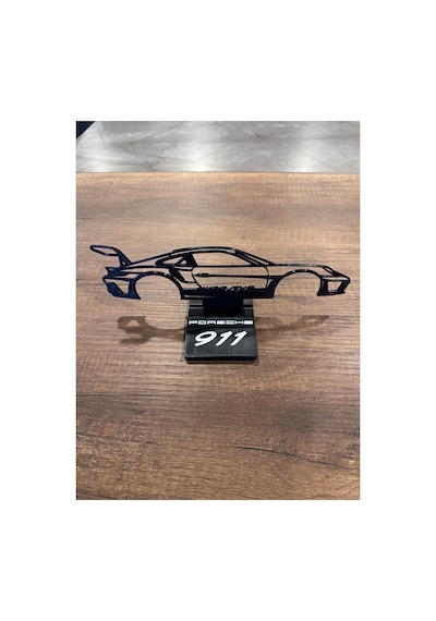 Porsche 911 Silüet Duvar Dekoru - 3d Baskı Dekoratif Obje, Masaüstü Aksesuar
