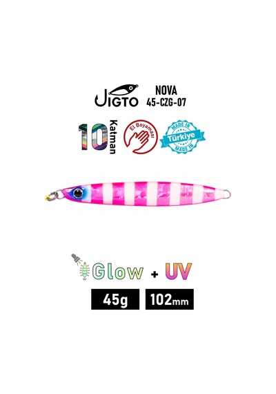 Jig, Zoka, Suni Yem, Glow Uv Metal Jig, 45gr 10cm Jıgto Nova-45