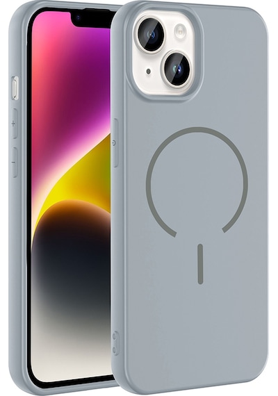 Apple Uyumlu iPhone 13 Kılıf M-safe Şarj Özellikli Mkst Meta Kapak - Titanyum-gri Gri