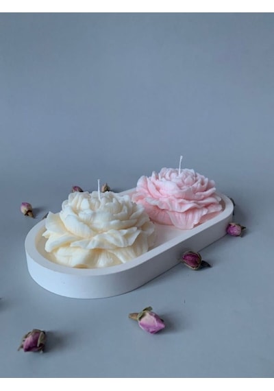 Bernami Mum Pinterest Dekoratif Tabaklı Şakayık Mum Set Diğer