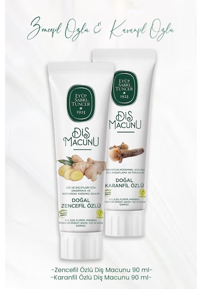 Eyüp Sabri Tuncer Karanfil Özlü + Zencefil Özlü Diş Macunu 2 x 90 ML