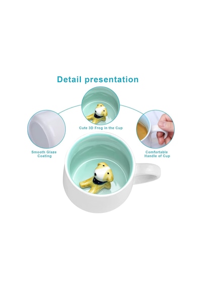 Mukko Home 3d Porselen Kupa Sevimli Fularlı Köpek Figürlü, 350 Ml, Eğlenceli Ve Özgün Tasarım,mavi Beyaz - Çok Renkli Mukko Home 3d Porselen Kupa Sevimli Fularlı Köpek Figürlü, 350 Ml, Eğlenceli Ve Özgün Tasarım,mavi Beyaz - Çok Renkli