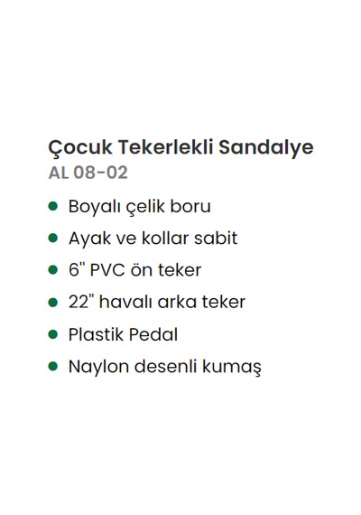 Whito Wheels Çocuk Katlanır Tekerlekli Sandalye