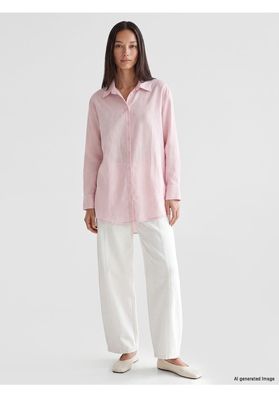 Lcw Everyday Pembe %100 Pamuklu Kadın Gömlek Tunik