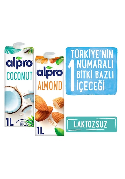 Alpro Badem Sütü & Hindistan Cevizi Sütü 2 x 1 L