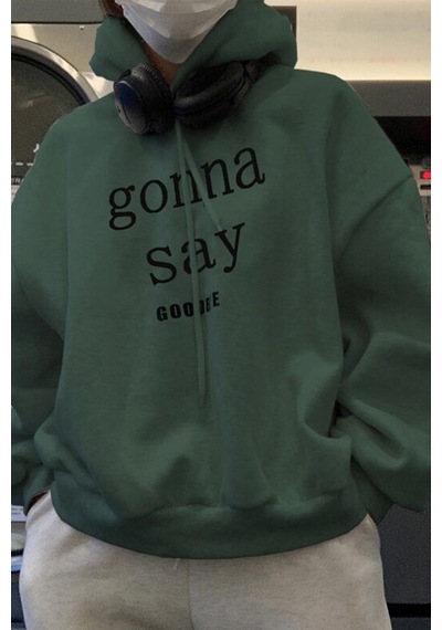 Erkek Gonna Say Baskılı Oversize Sweatshirt Siyah