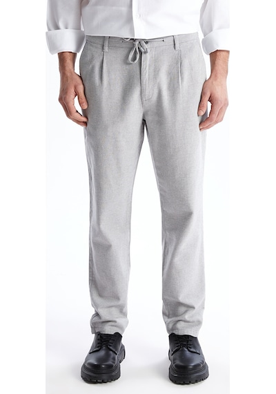 Lcw Vision Gri Slim Fit Keten Karışımlı Erkek Pantolon