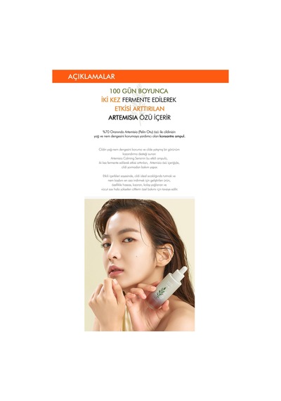 Missha Artemisia Calming Ampoule Cildin Yağ-Nem Dengesini Koruyan Konsantre Ampul 50 ML