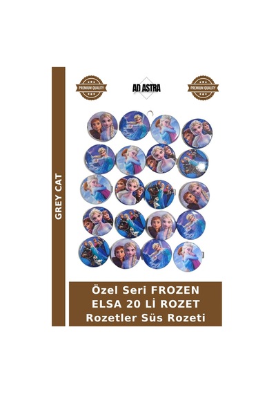 Özel Seri Frozen Elsa 20 Li Rozet Rozetler Süs Rozeti Çok Renkli