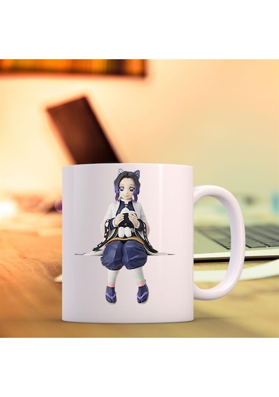 Anime Demon Slayer Shinobu Kocho Choko-burun Tasarımlı Kupa Bardak 3218 Siyah
