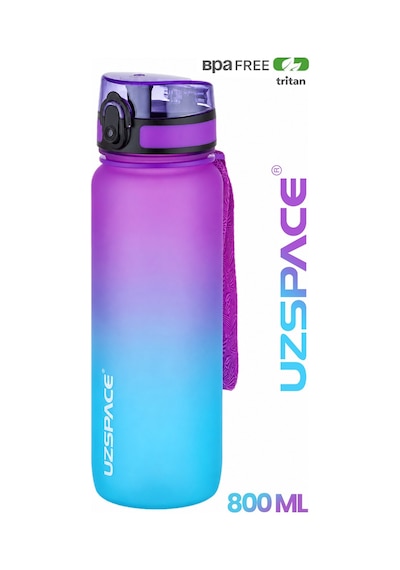 Uzspace 2'li Tritan Matara Seti 800 Ml Çift Renk Softtouch Ff Collection Tritan Su Matarası Mormavi-sarıyeşil