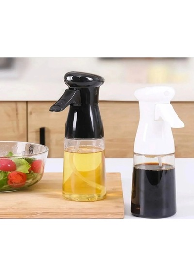 220 Ml Airfryer Pişirme Öncesi Sprey Cam Şişe Zeytinyağı Sirke Yağ Püskürtücü 2 Adet Siyah Diğer