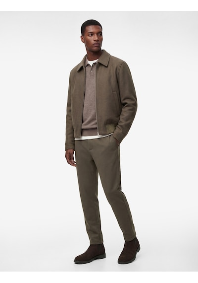 Koton Beli Bağcıklı Düğmeli Pike Kumaş Cep Detaylı Duble Paça Slim Fit Pantolon Haki 6wam40012hk Haki