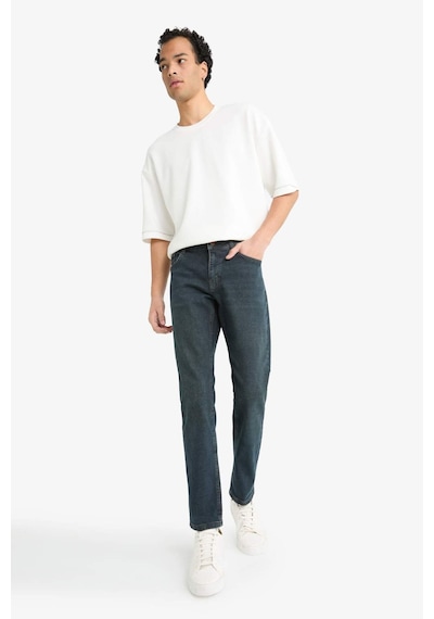 Defacto Pedro Slim Fit Dar Kalıp Normal Bel Dar Paça Jean Pantolon G1266ax25aunm83 İndigo