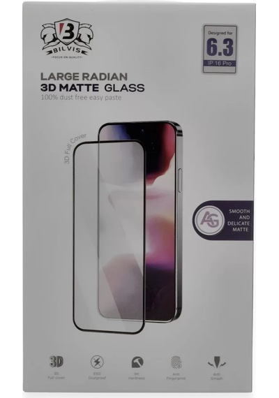Newface Apple İphone 16 Pro Bilvis 3d Mat Cam Ekran Koruyucu