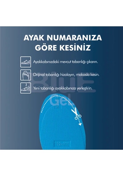 Blue Gel Yumuşak Memory Foam, Ortopedik, Spor Ayakkabılar İçin Çocuk Tabanlık 199-mk Standart