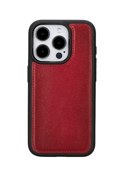 Apple Uyumlu   iPhone 15 Pro Deri Cüzdanlı Kılıf   Mwwn V4ef Kırmızı