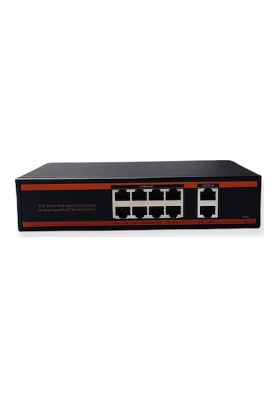 Nova ND1P802LFG 8 Port POE+ 10-100 Mbps 2 Port 10-100-1000 Uplink Switch 150 W