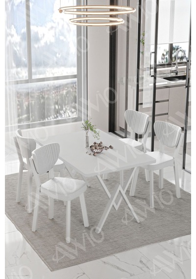 Avvio Parla Beyaz Elma Sandalye 80x120 Yemek Masası Mutfak Masası 4 Kişilik Masa Sandalye Takımı Beyaz Avvio Parla Beyaz Elma Sandalye 80x120 Yemek Masası Mutfak Masası 4 Kişilik Masa Sandalye Takımı Beyaz