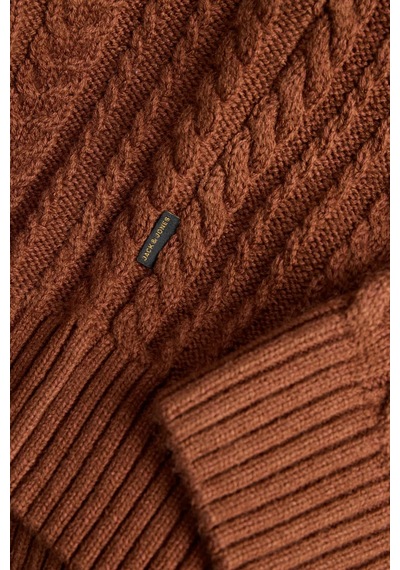 Jack & Jones Erkek Jprblucallum Bisiklet Yaka Pamuklu Örme Kazak 12299945 Tarçın