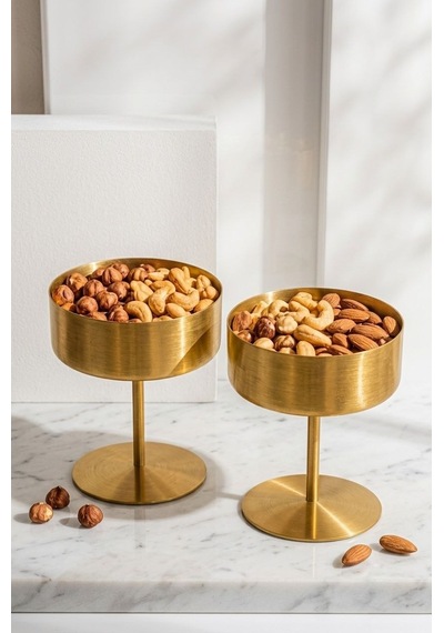 2li Luna Şık Çerezlik Ve Atıştırmalık Standı Gold