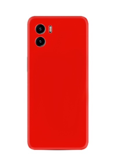 Vivo Y15s Kılıf Kamera Korumalı Silikon Rubber Arka Kapak Kırmızı