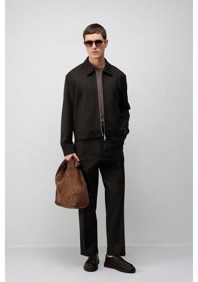 Antioch Relaxed Fit Fermuarlı Erkek Mont Kahverengi