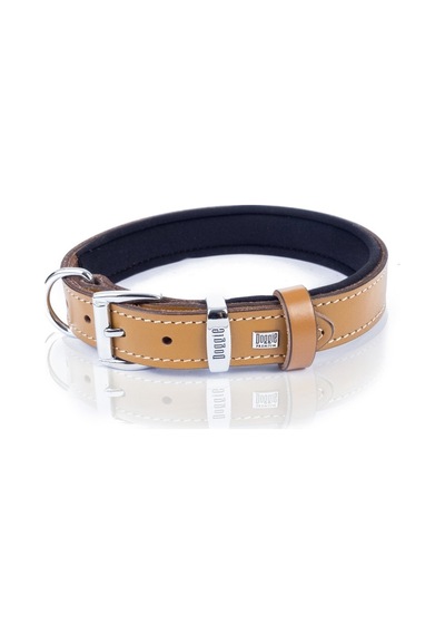 Doggie İsimlikli Deri Boyun Tasması M 2.5x37-45CM Camel