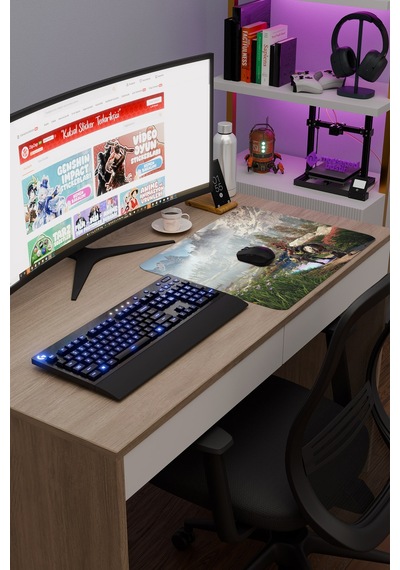 Horizon Zero Kaymaz Dikişli Kauçuk Oyuncu Mousepad V2 - 48x40 Xl Gaming Mouse Pad Fare Altlığı