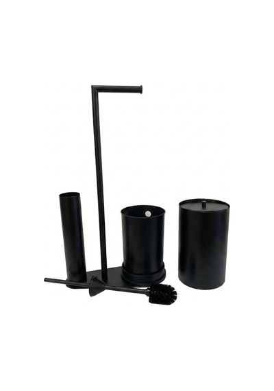 Kobos Nova Çöp Kovalı Yuvarlak Hareketli Wc Set Mat Siyah Kbw-907mb