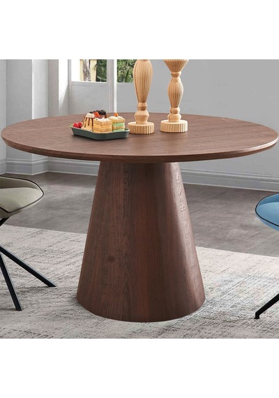 Hemera Ahşap Yemek Masası 110x110 Ceviz Ayak - Ceviz Üst