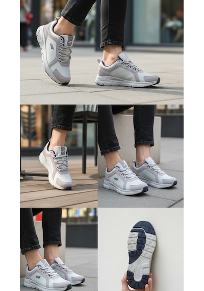 Fore Sport Erkek Kalın Taban Günlük Spor Ayakkabı Rahat Yürüyüş Sneaker Beyaz - Vizon