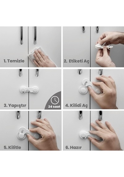 İdeal Baby 10 Parça Bebek Güvenlik Seti, Çok Amaçlı Çocuk Emniyet Kilidi Çok Renkli