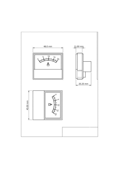 Ampermetre Analog 48x45 20a