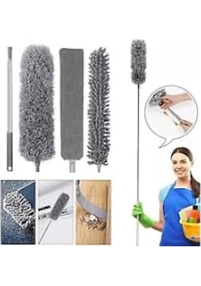 Mikrofiber Manyetik Anti-statik Bükülebilen Toz Alma 3 Lü Full Set Uzayabilen Saplı Mop