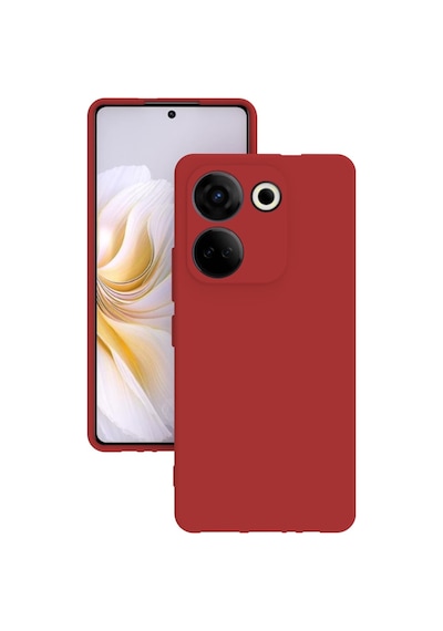 Tecno Camon 20 Kılıf Kamera Korumalı Silikon Rubber Arka Kapak Kırmızı
