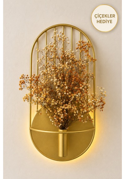 Gold Şeritli Aplik Model Çiçeklik + Cipso Çiçek 1 Adet , Modern Dekoratif Duvar Dekoru Metal Çiçeklik Gold - 912575821 Gold Şeritli Aplik Model Çiçeklik + Cipso Çiçek 1 Adet , Modern Dekoratif Duvar Dekoru Metal Çiçeklik Gold - 912575821