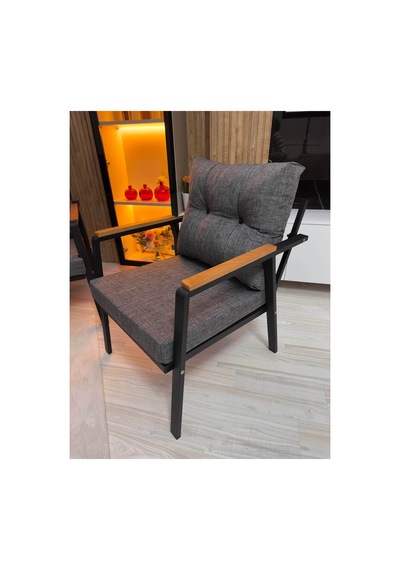 Houseart Bella 3+1+1 , Balkon, Bahçe - Cafe , Teras , Metal Kanepe Koltuk Takımı ,çay Seti Gri