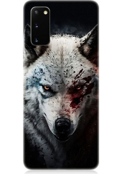 Samsung Galaxy S20 Uyumlu Savaşçı Boz Kurt Desenli Silikon Kılıf