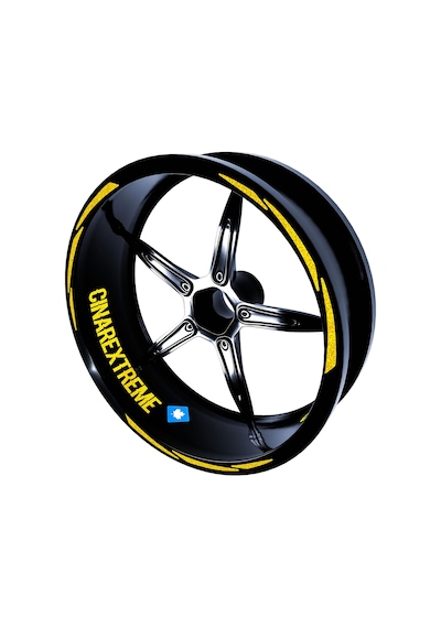 3 Parça Tasarımlı Reflektif Sarı Jant Şeridi Sticker Çınar Extreme
