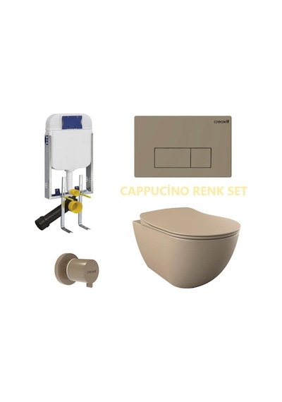 Creavit Fe320 Cappicino Asma Klozet Gömme Rezervuar 5 Parça Set