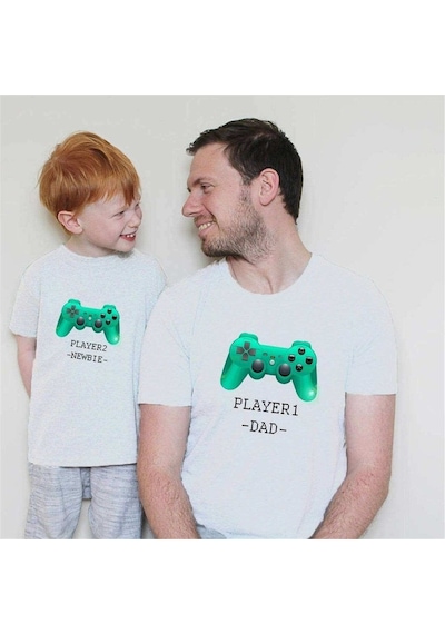 Tshirthane - Player1 Player2 Baba Oğul Kombini Tshirt Giyim
