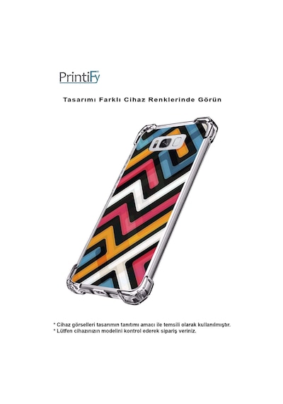Samsung Galaxy Uyumlu M33 Köşe Korumalı Antişok Kapak Labirent Grafiti Tasarımlı Şeffaf Kılıf